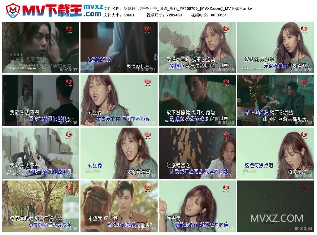 蔡佩轩-记得舍不得_国语_流行_YF100709